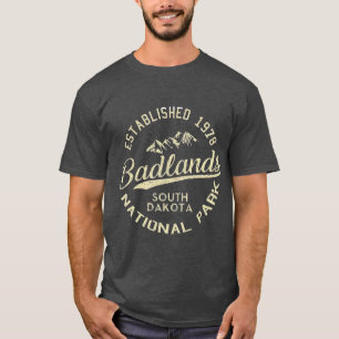 T-shirt Badlands National Park Randonnée Rétro Vintage