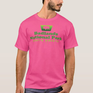 T-shirt Badlands National Park Rétro Badalo Buffalo Green