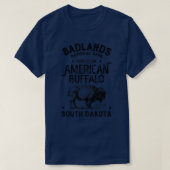 T-shirt Badlands National Park T Buffalo Bison Dakot Sud (Design devant)