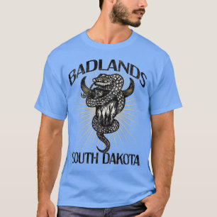 T-shirt Badlands Us National Park South Dakota Bison Hikin