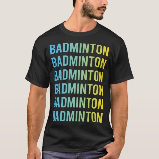 T-shirt Badminton Bleu Jaune (Devant)
