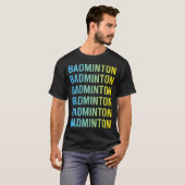 T-shirt Badminton Bleu Jaune (Devant entier)