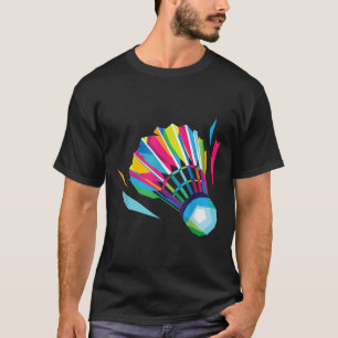 T-shirt Badminton Game Shuttle Sport Badminton Pop Art