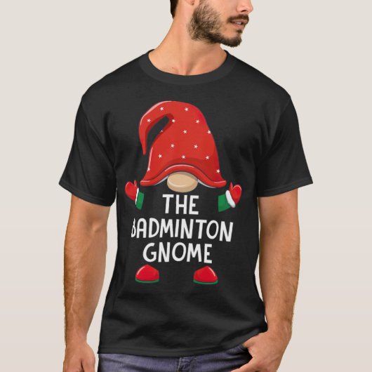 T-shirt Badminton Gnome s set Christmas Matching T aérodyn (Devant)
