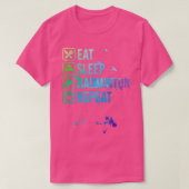T-shirt Badminton Mangez le sommeil Répéter T T (Design devant)