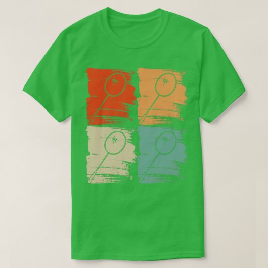 T-shirt Badminton Racket Badminton Retro (Design devant)