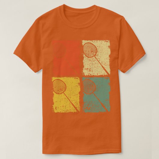 T-shirt Badminton Racket Badminton Retro 1 (Design devant)
