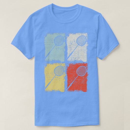 T-shirt Badminton Racket Badminton Retro 2 (Design devant)