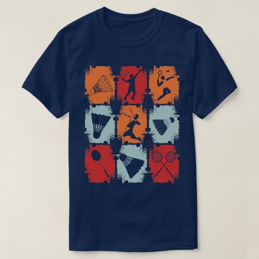 T-shirt Badminton Retro 1 (Design devant)