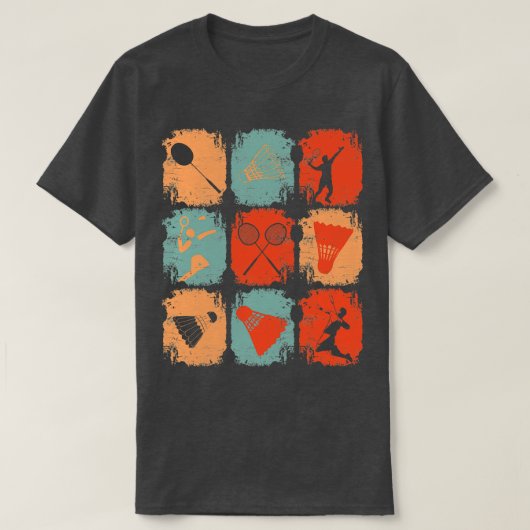 T-shirt Badminton Retro 2 (Design devant)