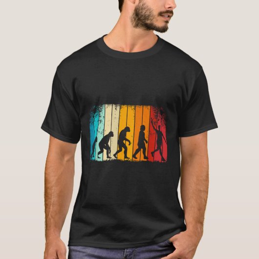 T-shirt Badminton Rétro Avec Évolution Du Volant Darwin (Devant)