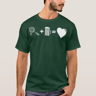 T-shirt Badminton salue Mug of Beer Athlete Idée cadeau T