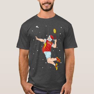 T-shirt Badminton Santa Claus