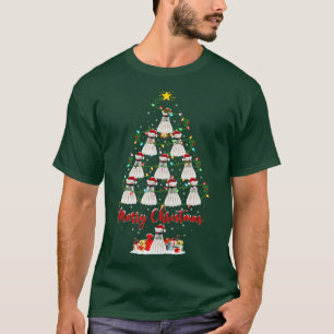 T-shirt Badminton sapin de Noël lumières amusant Badminton