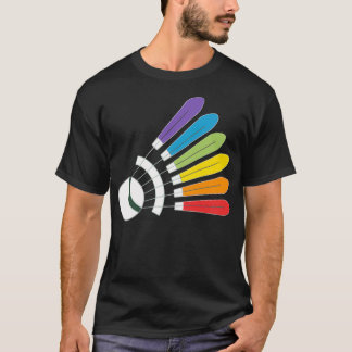 T-shirt Badminton Shuttlecock Rainbow avec A Badminton Dre