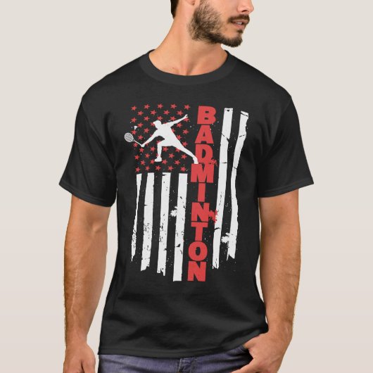 T-shirt Badminton Team American Flag USA Badminton (Devant)