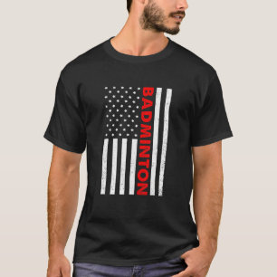 T-shirt Badminton Usa Drapeau Graphique Badminton Player S