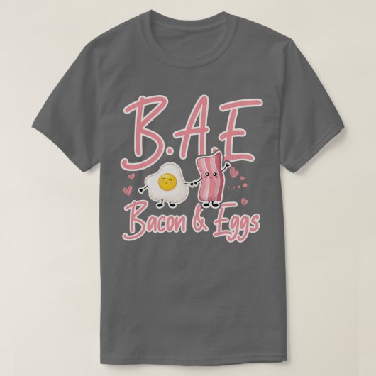 T-shirt BAE Bacon et Oeufs cadeau de petit-déjeuner amusan (Design devant)