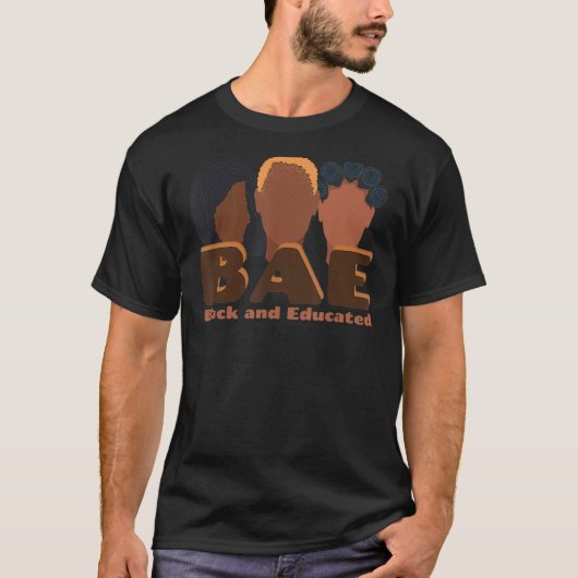 T-shirt BAE Black et instruite Queen naturel cheveux noir  (Devant)