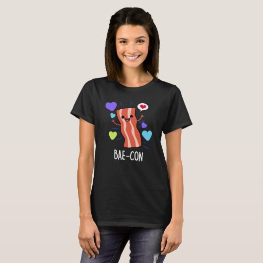 T-shirt Bae-con Funny Bacon Pun (Devant entier)