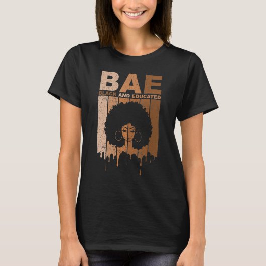 T-shirt BAE Noir Et Éduqué Noir Histoire Fierté BLM Afr (Devant)