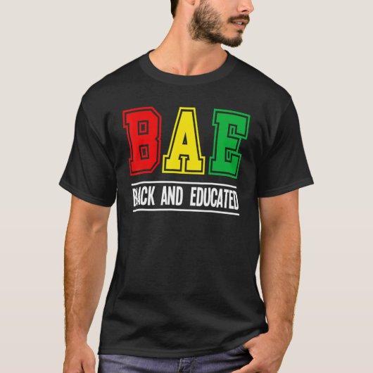 T-shirt BAE Noir et instruit Melanin Africain Noir Histo (Devant)