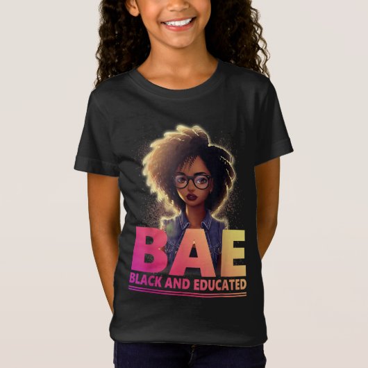 T-Shirt BAE Noir et instruit Mois de l'histoire des Noirs (Devant)