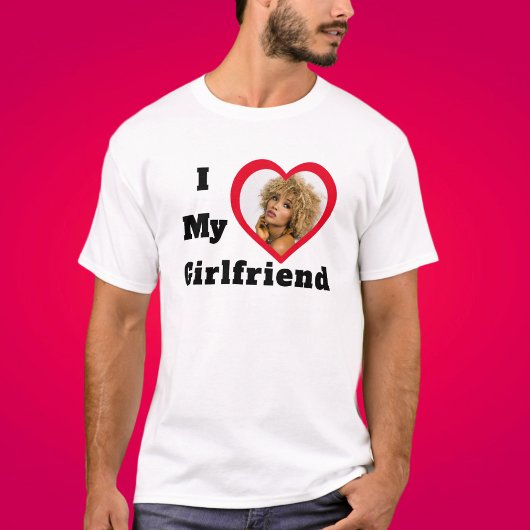 T-shirt Bae Personalized Custom Photo I Love My Girlfriend
