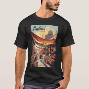 T-shirt Bagdad Irak Illustration Voyage Art Vintage