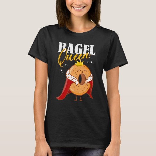 T-shirt Bagels Food Tee Bagel Queen (Devant)
