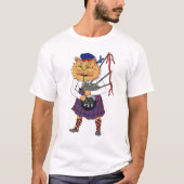 T-shirt Bagpipe jouant au chat écossais (Devant)