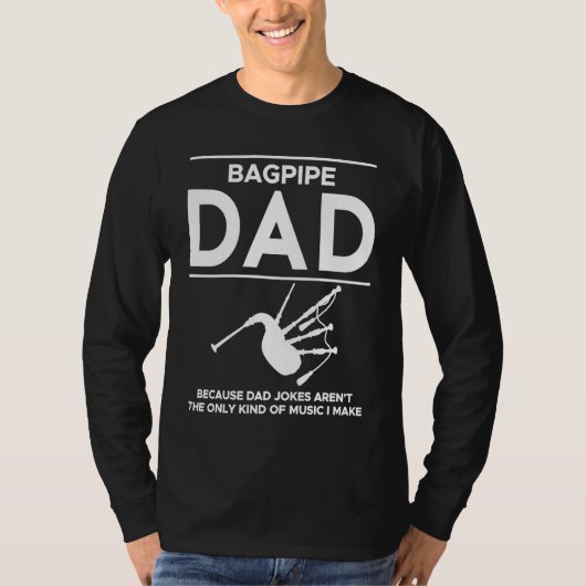 T-shirt Bagpipe Papa Parce Que Papa Blague Est Le Seul Typ (Devant)