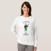 T-shirt Bagpiper de gentillesse dans Green Kilt (Devant entier)