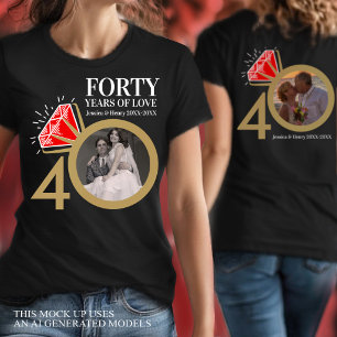 T-shirt bague de mariage personnalisée pour les 40 ans de