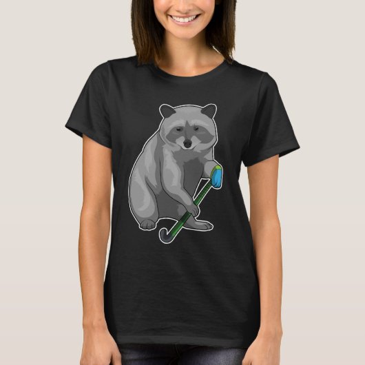 T-shirt Baguette de hockey racoon (Devant)