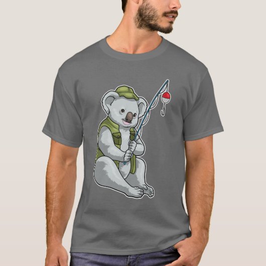 T-shirt Baguette de pêche Koala Fisher (Devant)