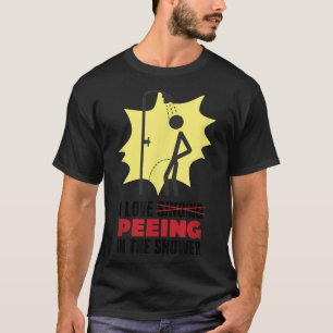 T-shirt Baguette Drôle Douche J'Aime Chanter Peeing Dans