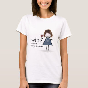 T-shirt Baguette Figure Girl Avec Verre Rouge