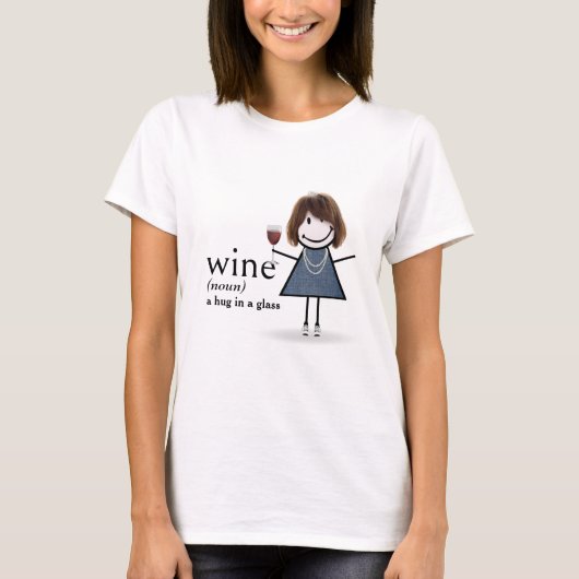 T-shirt Baguette Figure Girl Avec Verre Rouge (Devant)