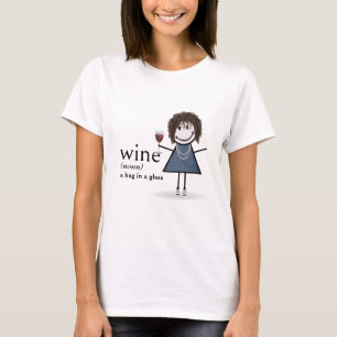 T-shirt Baguette Figure Girl Avec Verre Rouge