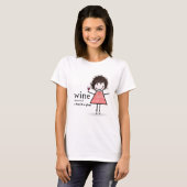 T-shirt Baguette Figure Girl Avec Verre Rouge (Devant entier)