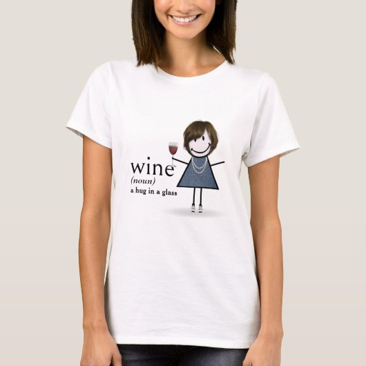 T-shirt Baguette Figure Girl Avec Vin Rouge (Devant)