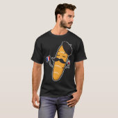 T-shirt Baguette Française Dotée D'Un Drapeau Et D'Un Vin (Devant entier)