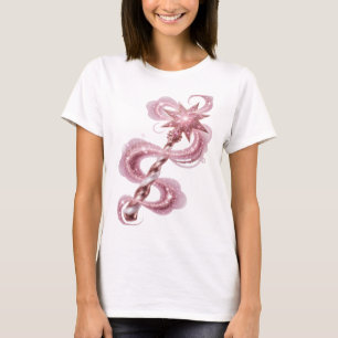 T-shirt Baguette Magique Rose avec des Étoiles et Paillett