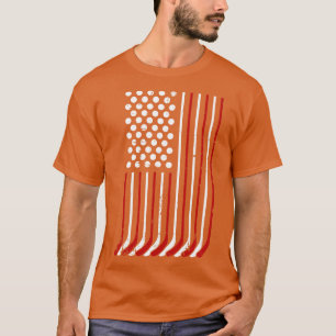 T-shirt Baguettes de hockey américain patriotique et étoil