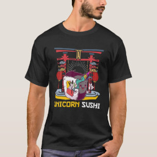 T-shirt Baguettes de sushi Unicorn amusantes Rainbow Sushi