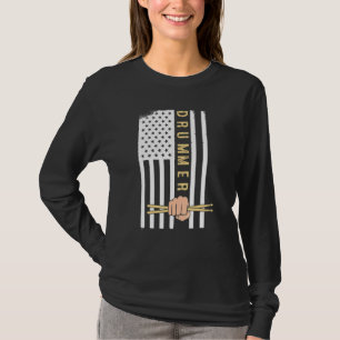T-shirt Baguettes de tambour drapeau américain Cool patrio
