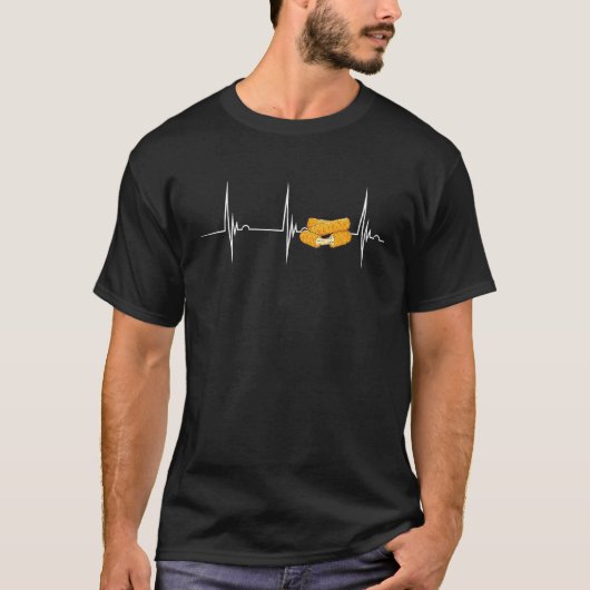 T-shirt Baguettes Mozzarella Boutons Heartbeat Ekg Pulse M (Devant)