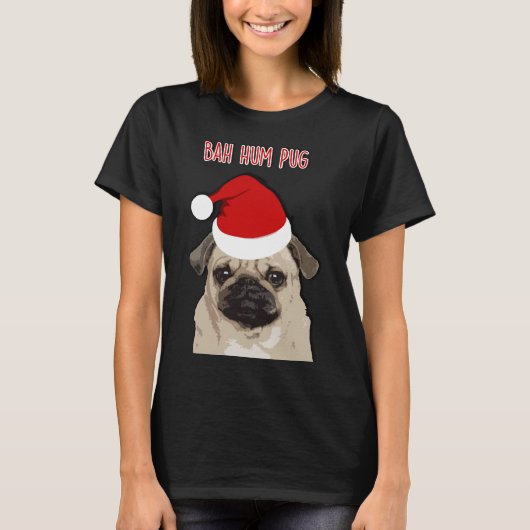 T-shirt Bah Hum Pug Classique 714 (Devant)