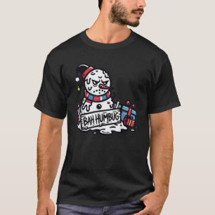 T-shirt Bah Humbug Chapeau de Père Noël Bonhomme de Neige